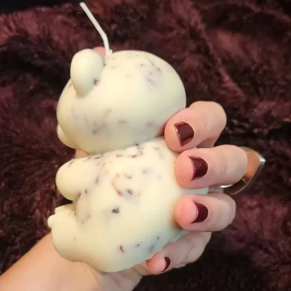teddy bear candle side