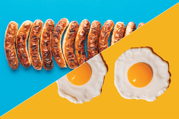 sausage and eggs