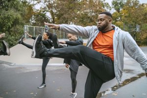 A man exercising